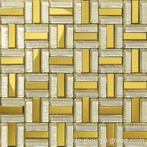 Goldene Farbe Aluminium Mix Glas Mosaik